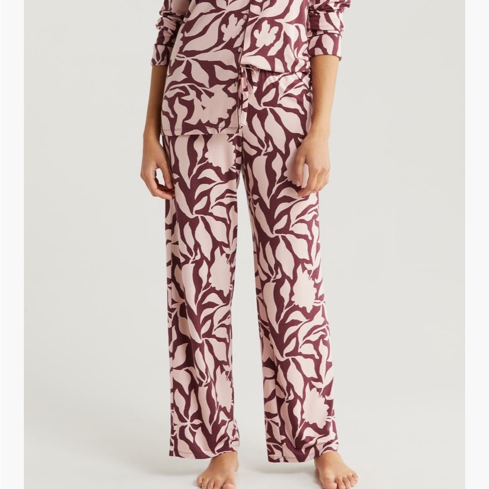 Nordstrom Pink and Burgundy Moonlight Eco Knit Pajama set